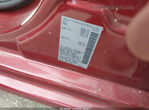 1N4BL4DV0RN355110 2024 NISSAN ALTIMA Red Շարժիչի բաժամունքի տեսք