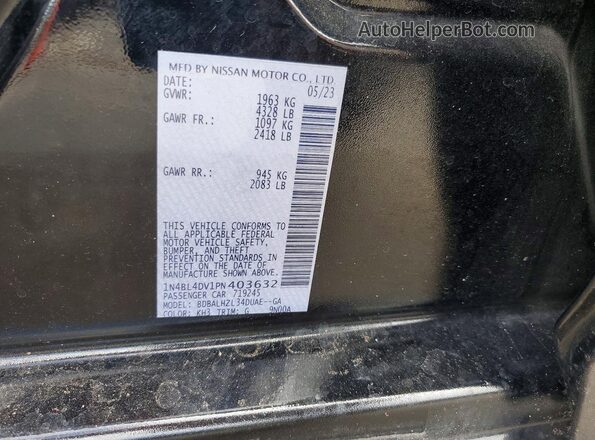 1N4BL4DV1PN403632 2023 NISSAN ALTIMA Black Շարժիչի բաժամունքի տեսք