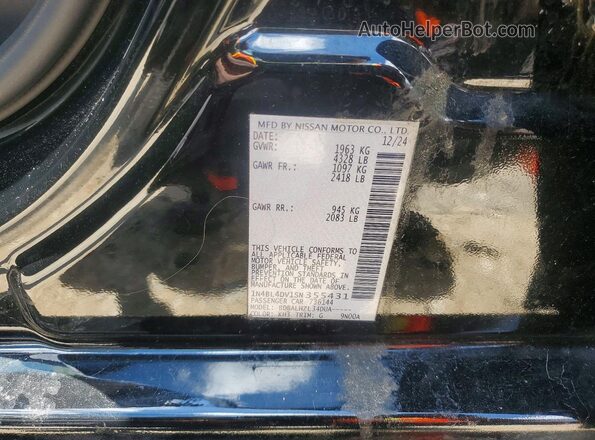 1N4BL4DV1SN355431 2025 NISSAN ALTIMA Black Вид підкапотного простору