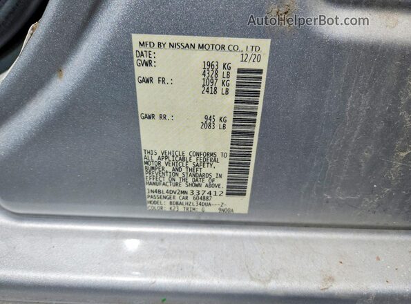 1N4BL4DV2MN337412 2021 NISSAN ALTIMA Silver Widok komory silnika