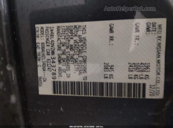 1N4BL4DV2MN343789 2021 NISSAN ALTIMA Gray Vista del compartimento del motor