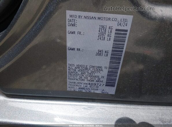 1N4BL4DV5RN409727 2024 NISSAN ALTIMA Gray Շարժիչի բաժամունքի տեսք