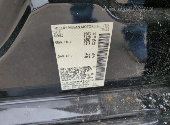 1N4BL4DV6MN417618 2021 NISSAN ALTIMA Black Vista del compartimento del motor