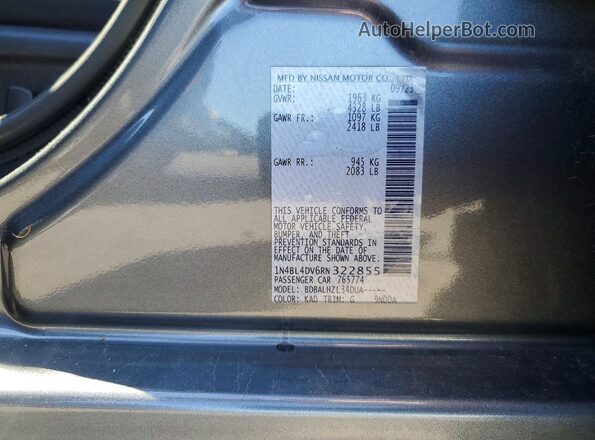 1N4BL4DV6RN322855 2024 NISSAN ALTIMA Gray Vista del compartimento del motor