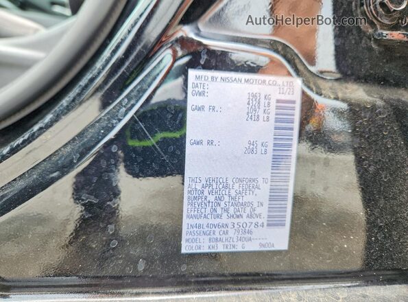 1N4BL4DV6RN350784 2024 NISSAN ALTIMA Черный Вид подкапотного пространства