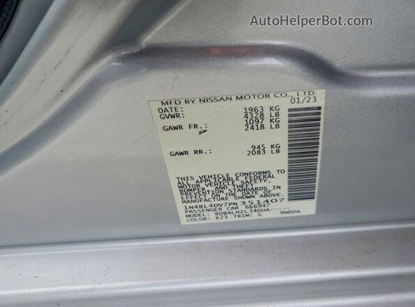 1N4BL4DV7PN351407 2023 NISSAN ALTIMA Silver Widok komory silnika