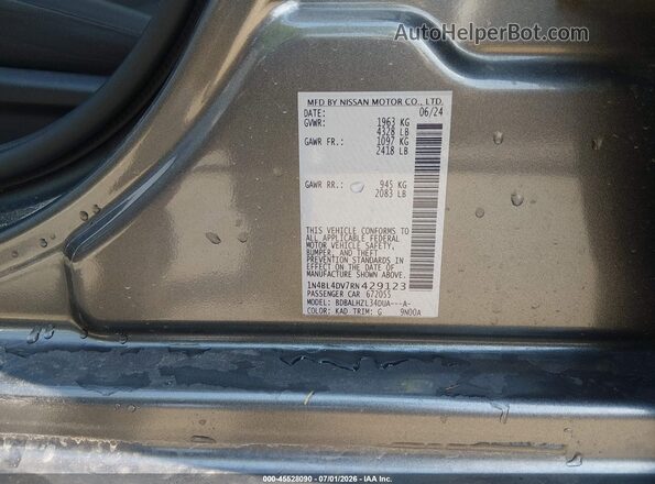 1N4BL4DV7RN429123 2024 NISSAN ALTIMA Gray Widok komory silnika