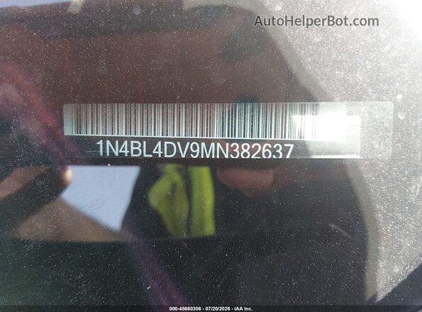 1N4BL4DV9MN382637 2021 NISSAN ALTIMA Black Vista del compartimento del motor