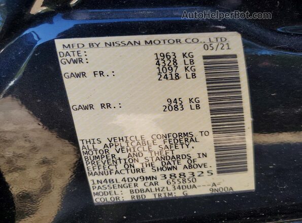 1N4BL4DV9MN388325 2021 NISSAN ALTIMA Gray ძრავის განყოფილების ხედი