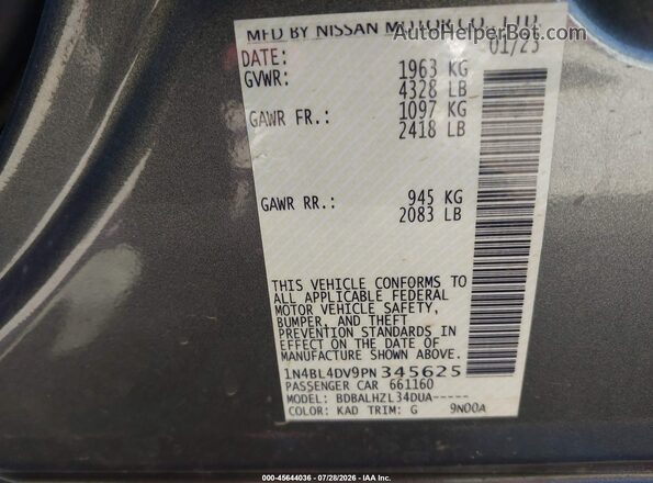 1N4BL4DV9PN345625 2023 NISSAN ALTIMA Gray Vista del compartimento del motor