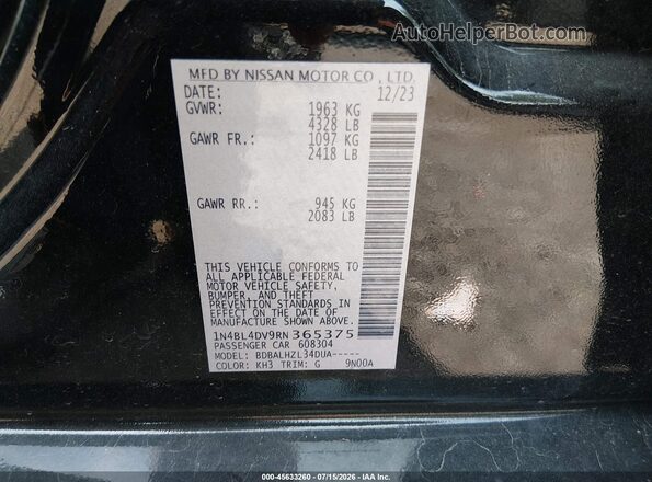 1N4BL4DV9RN365375 2024 NISSAN ALTIMA Black Widok komory silnika