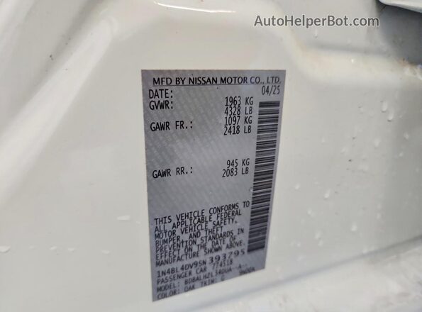 1N4BL4DV9SN393795 2025 NISSAN ALTIMA White Vista del compartimento del motor