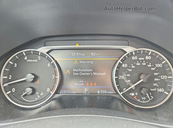 1N4BL4DV9SN404374 2025 NISSAN ALTIMA Gray Սարքավորումների վահանակի տեսք