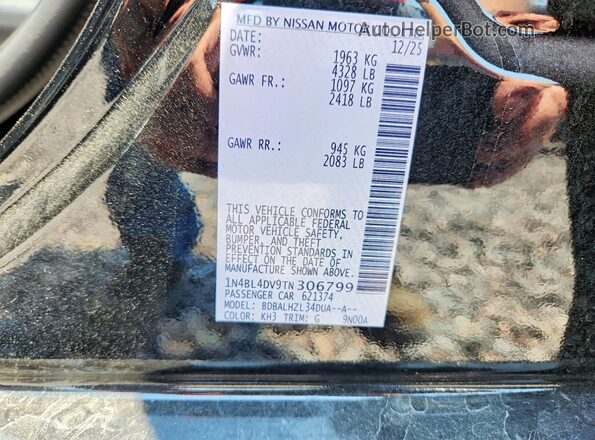 1N4BL4DV9TN306799 2026 NISSAN ALTIMA Черный Вид подкапотного пространства