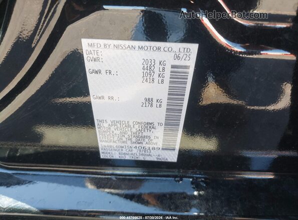 1N4BL4DW1SN406189 2025 NISSAN ALTIMA Black Շարժիչի բաժամունքի տեսք