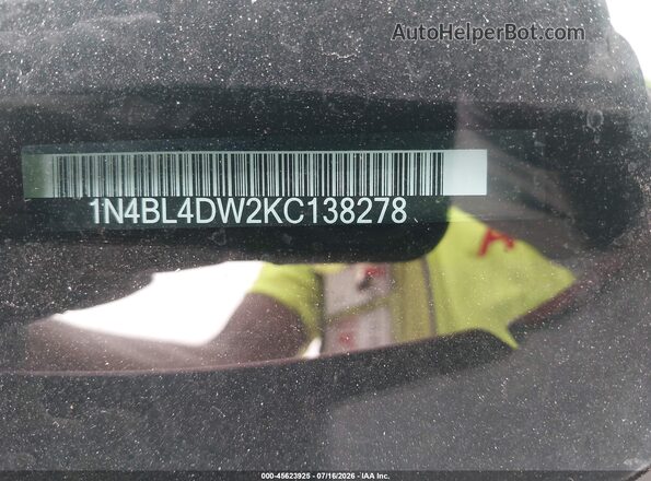 1N4BL4DW2KC138278 2019 NISSAN ALTIMA Maroon 