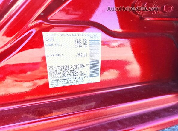 1N4BL4DW2NN363275 2022 NISSAN ALTIMA Red Vista del compartimento del motor