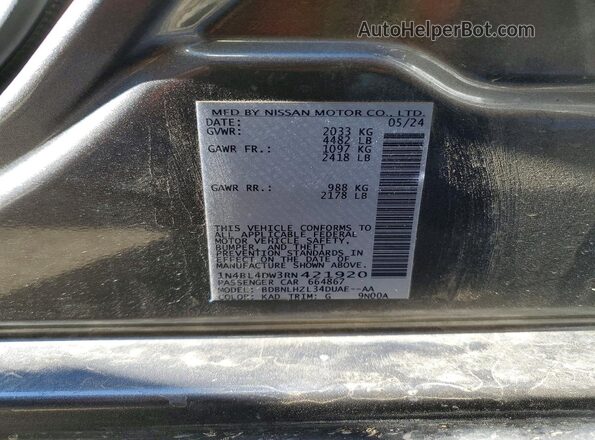 1N4BL4DW3RN421920 2024 NISSAN ALTIMA Серый Вид подкапотного пространства