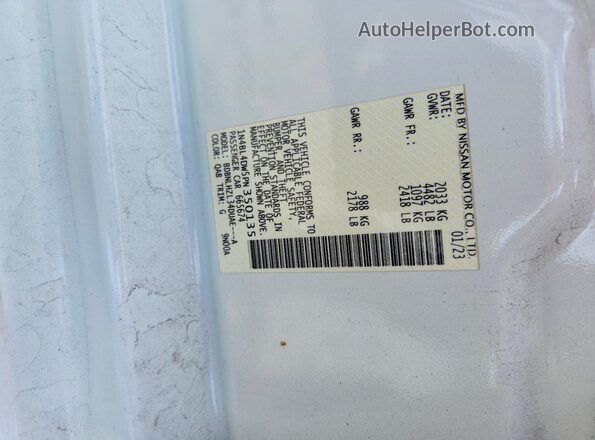 1N4BL4DW5PN350135 2023 NISSAN ALTIMA White Вид підкапотного простору