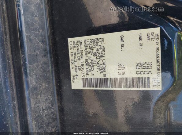 1N4BL4EV0KC160835 2019 NISSAN ALTIMA Black Вид підкапотного простору