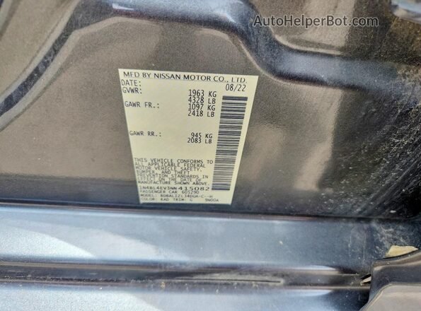 1N4BL4EV3NN415082 2022 NISSAN ALTIMA Gray Vista de la etiqueta del VIN