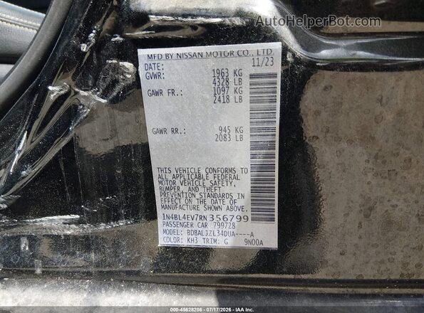 1N4BL4EV7RN356799 2024 NISSAN ALTIMA Black Vista del compartimento del motor