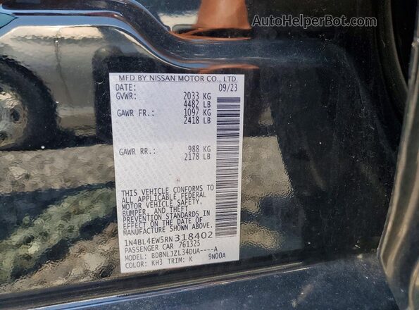 1N4BL4EW5RN318402 2024 NISSAN ALTIMA Black Vista del compartimento del motor