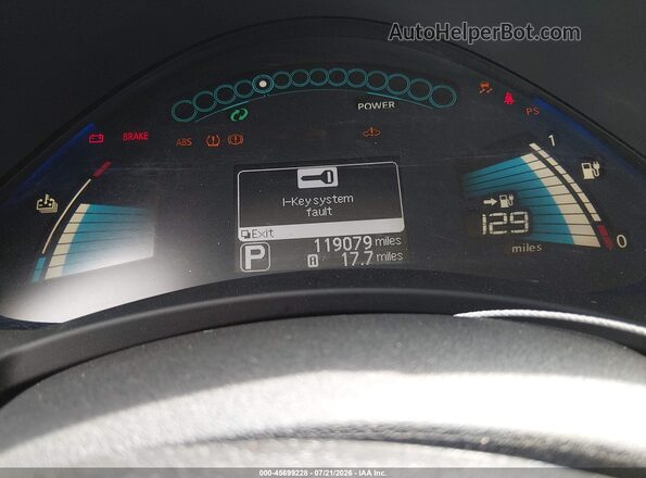 1N4BZ0CP0HC306252 2017 NISSAN LEAF Silver Панорамний вид салону 360°