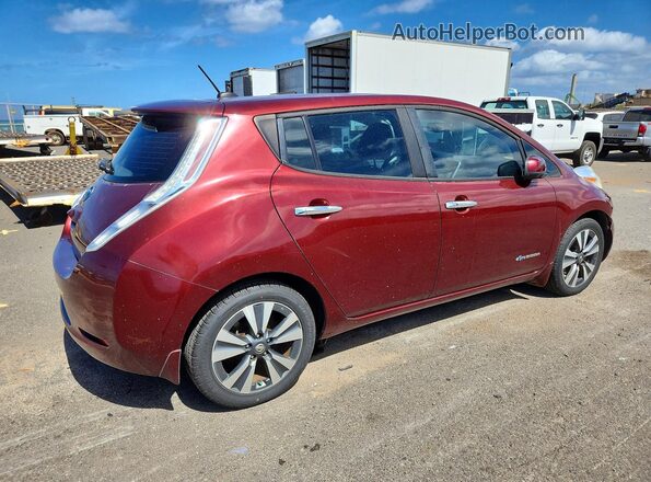 1N4BZ0CP9GC305650 2016 NISSAN LEAF Maroon Задня права чверть