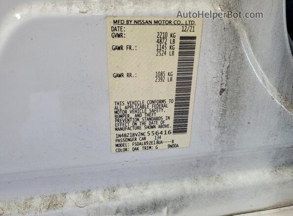 1N4BZ1BV2NC556416 2022 NISSAN LEAF Белый Вид подкапотного пространства