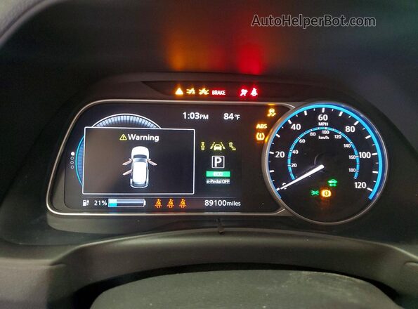1N4BZ1BV2NC556416 2022 NISSAN LEAF Белый Вид щитка приборов