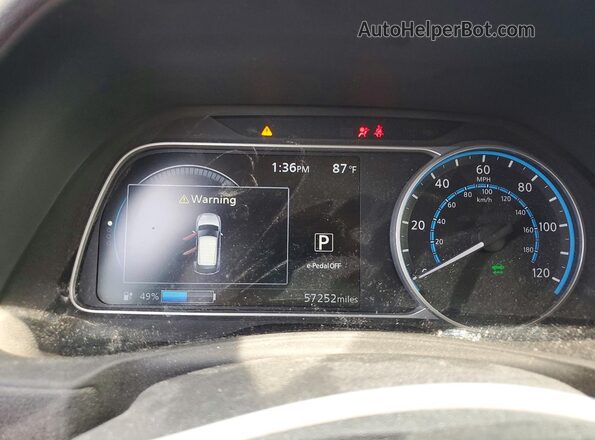 1N4BZ1CP5KC319107 2019 NISSAN LEAF Темно-бордовый Вид щитка приборов