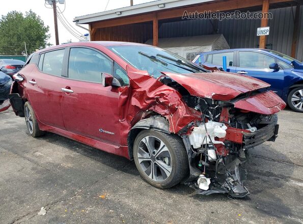 1N4BZ1CP5KC319107 2019 NISSAN LEAF Темно-бордовый Передняя правая четверть