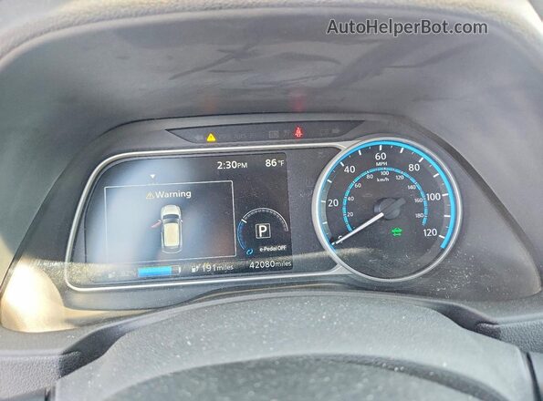 1N4BZ1CP7KC319206 2019 NISSAN LEAF Blue Vista del cuadro de instrumentos