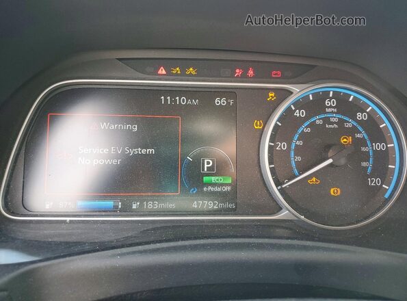 1N4BZ1CP7LC310619 2020 NISSAN LEAF Blue Instrument cluster view