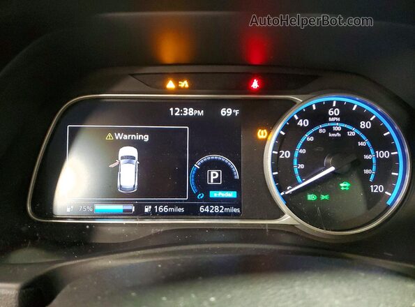 1N4BZ1CVXMC553325 2021 NISSAN LEAF White Вид щитка приладів