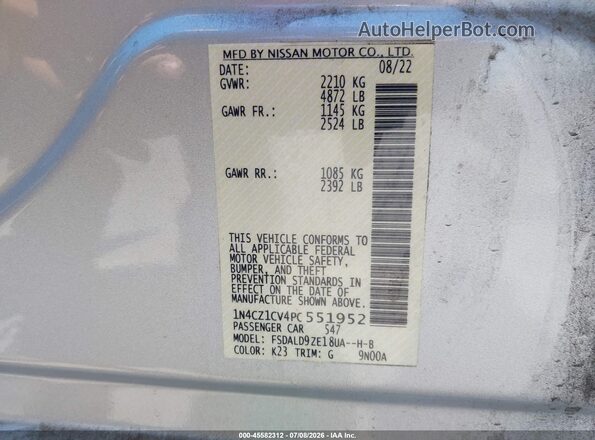 1N4CZ1CV4PC551952 2023 NISSAN LEAF Silver Widok komory silnika