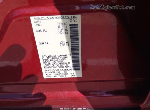 1N4CZ1CV5PC550020 2023 NISSAN LEAF Red Вид підкапотного простору