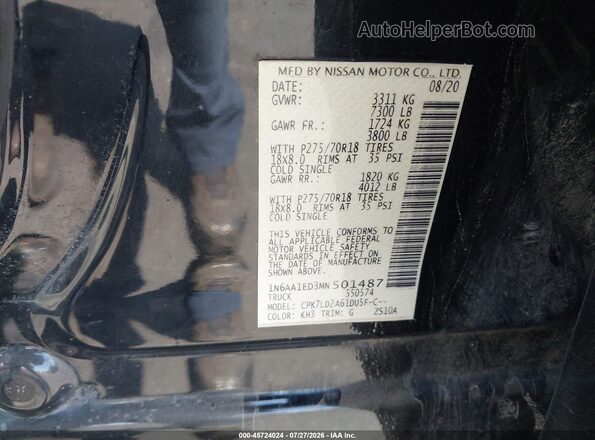 1N6AA1ED3MN501487 2021 NISSAN TITAN Black Engine compartment view