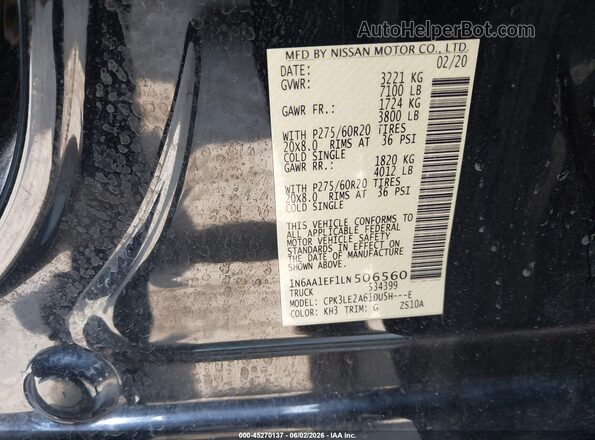 1N6AA1EF1LN506560 2020 NISSAN TITAN Черный Вид подкапотного пространства