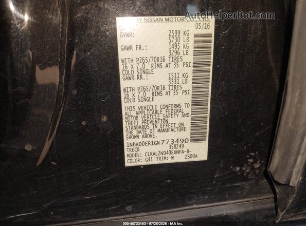 1N6AD0ER1GN773490 2016 NISSAN FRONTIER Gray Widok komory silnika