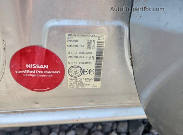 1N6AD0EV7HN712627 2017 NISSAN FRONTIER Silver Շարժիչի բաժամունքի տեսք