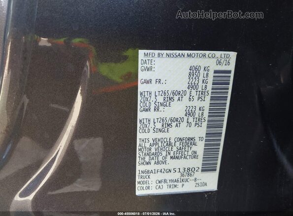 1N6BA1F42GN513802 2016 NISSAN TITAN XD Gray Շարժիչի բաժամունքի տեսք