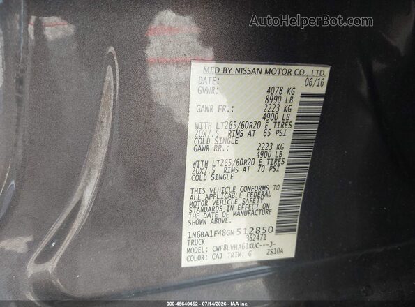 1N6BA1F48GN512850 2016 NISSAN TITAN XD Brown Շարժիչի բաժամունքի տեսք