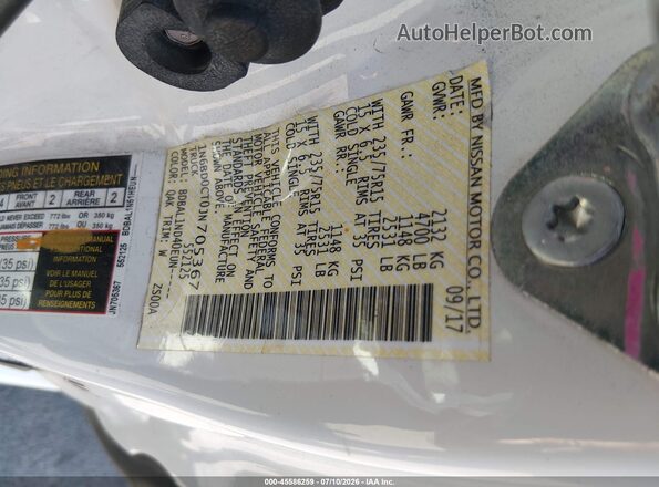 1N6BD0CT0JN705367 2018 NISSAN FRONTIER Белый Вид подкапотного пространства