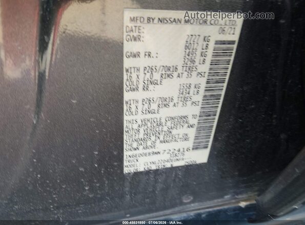 1N6ED0EB9MN722416 2021 NISSAN FRONTIER Gray Вид підкапотного простору