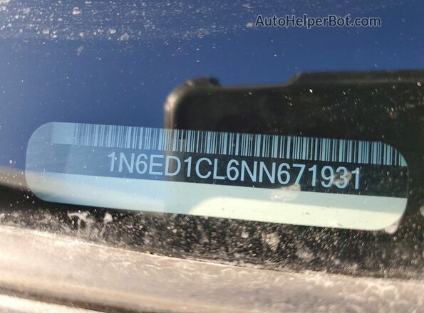 1N6ED1CL6NN671931 2022 NISSAN FRONTIER White VIN կոդի պիտակի տեսք