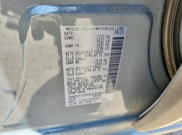 1N6ED1FJ1TN613085 2026 NISSAN FRONTIER Gray Vista del compartimento del motor