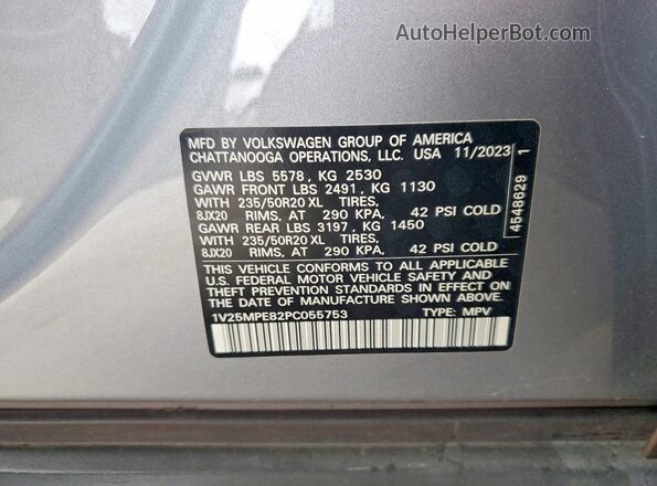 1V25MPE82PC055753 2023 VOLKSWAGEN ID.4 Silver ძრავის განყოფილების ხედი