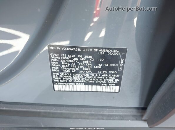 1V25MPE89RC015088 2024 VOLKSWAGEN ID.4 Dark Blue Vista del compartimento del motor